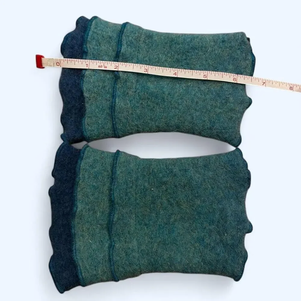 Anra tealgreen wool blend fingerless